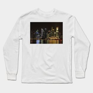 Singapore Skyline at Night Long Sleeve T-Shirt